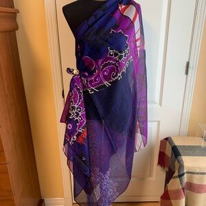 Desigual vibrant Purple and Blue scarf wrap